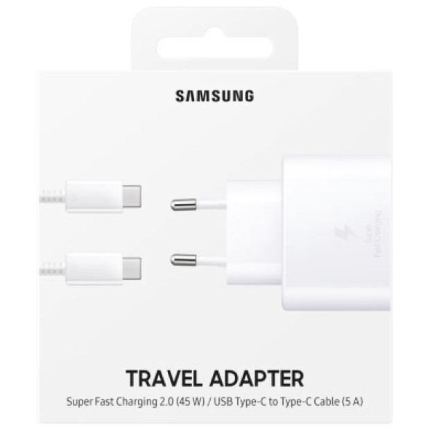 Samsung EP-TA845 45W Type-C Power Adapter + Type-C to Type-C Cable (White)